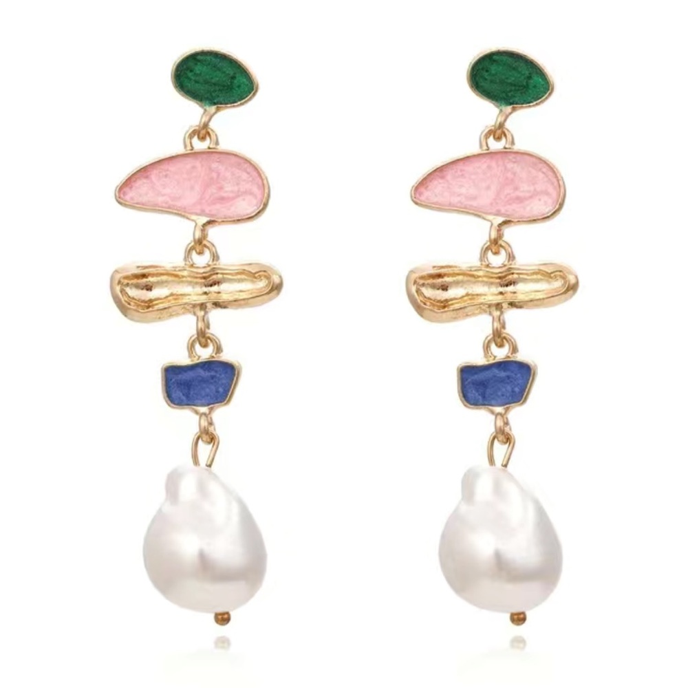 Colorful dangle drop earrings ✨ - Picture 2 of 3